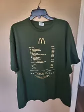 Official McDonald's Gold Card Green Free Menu Employee Shirt XXL