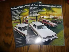 1974 Ford Station Wagon Yearbook Sales Brochure - Vintage - Two for One Price