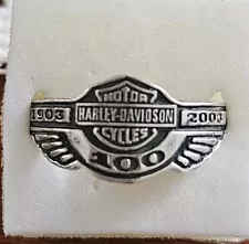 Size 10 Men's Harley Davidson Motorcycle 100th Anniversary Stainless Steel Ring