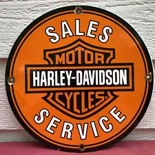 VINTAGE HARLEY DAVIDSON MOTORCYCLES PORCELAIN SALES SERVICE SIGN