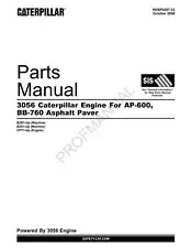 Caterpillar Cat 3056 Engine For AP 600 BB 760 Asphalt Paver Parts Catalog Manual