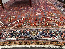 Circa 1940 8.7x11 FT HERIZ SERAPI RUG HAND-KNOTTED ANTIQUE 100% WOOL TRIBAL RUG