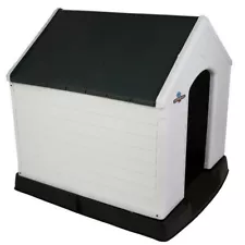 Confidence Pet XL Waterproof Plastic Dog Kennel Outdoor House OPEN BOX, Grey