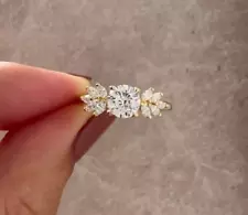 Unique Design 18k Gold Plated Moissanite Wedding & Engagement Ring For sale