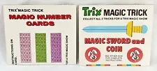 2 Trix Rabbit Cereal Premiums 1970's Vintage Unused Magic Trick Cards