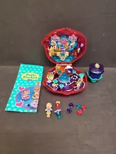 1996 Polly Pocket Sweet Roses Magenta /Purple Flower Topper Complete Compact Set