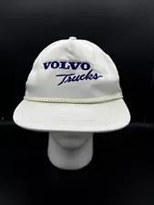 Vintage VOLVO Trucks Trucker Snapback Hat w Rope Brim Rockford truck sales