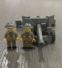 BRICKMANIA 6 Pounder - 57MM Anti-Tank Gun + 2 British Artillerymen