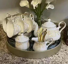 English Porcelain Tea Set Vintage Style Floral China Teapot Wedding Gift for Her