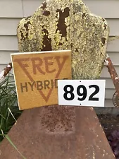 Vintage Frey Hybrids Seed Corn Sign Farm Seed Signs NOS Gilman, IL