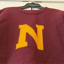 Vintage “N” Wool Football Sweater from Great Dane Knitting Mills RARE