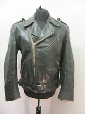 VINTAGE WW2 HAELSON GERMAN LEATHER MOTORCYCLE JACKET SIZE S-M