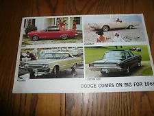 1965 Dodge Dart Polara Custom Coronet Sales Brochure - Vintage - Foldout Style