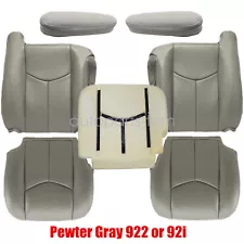 For 2003-2006 Chevy Tahoe Suburban Driver Passenger Leather Seat Cover Gray