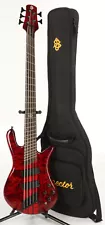 Spector NS Dimension 5-String Electric Solidbody Bass Guitar, Inferno Red Gloss