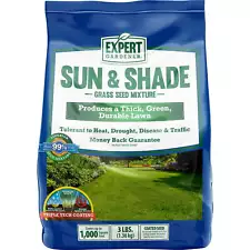 GRASS SEED Sun & Shade Southern Mix, for Sun to Partial Shade, 3, 7, 20 Lb.