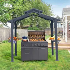 8 ' W x 5 ' D Outdoor BBQ Gazebo Permanent Double Roof