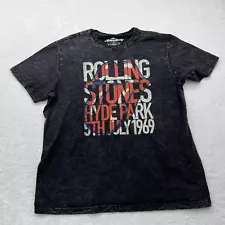 The Rolling Stones Shirt Adult XXL Black Acid Wash Band Tee Short Sleeve