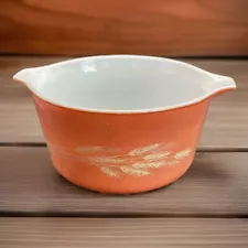 Pyrex 474-B #24 Autumn Harvest Orange Wheat Casserole Dish