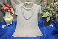 rue21 Women's Gray Sheer Twill Top Size Small shirt country classic retro Sale*