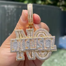 No Excuse 3AAA+ Bling Iced Out Necklace Pendant For Men Real Gold Plated Zirconi