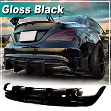 For Mercedes Benz W117 C117 Sport & CLA45 AMG Gloss Black Rear Bumper Diffuser