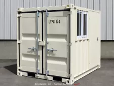 New Listing8' Shipping Storage Container Guard Yard Shack Booth w/Door Window bidadoo -New