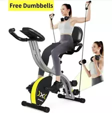 Home Gray Exercise Bike Stationary Cycling Bicycle Cardio Fitness Workout Bike