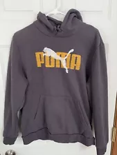 Puma Women's L Hoodie with Kangaroo pocket w/Stitched Yellow and White Spell Out