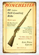 1910 WINCHESTER REPEATING ARMS CO. catalog cover metal tin sign home decor