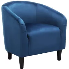 Accent Chairs Velvet Barrel Chair Side Chairs Club Chair for Bedroom Pagoda Blue