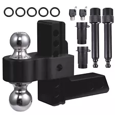 Black Trailer Hitch Fits 2 Inch Receiver, 6 Inch Adjustable Drop Hitch 12500LBS-