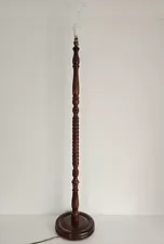 Vintage wooden floor lamp twisted design - 135 cm tall