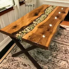 Walnut Clear Live Edge Table Top, Dining Kitchen Table Decors, Black Friday Sale