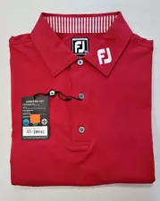 FOOTJOY MENS GOLF POLO SHIRT SIZE MEDIUM RED FJ LOGO BRAND NEW