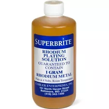 Rodium Plating Solution Cohler Superbrite Rhodium Solution 1 Gram - 1 Pint Krohn