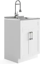 SIMPLIHOME Hennessy Contemporary 24 Inch Deluxe Laundry Cabinet with Faucet