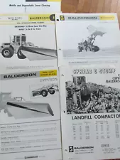 1960's BALDERSON PLOW & BLADES FOR CATERPILLAR DOZER 45 PRODUCTS SALES SHEETS