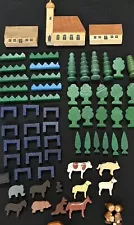 60+ Vtg Erzegebirge Germany Putz Wood Mini Animals Trees Christmas Farm Church