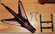 1971 Original Mattel Hot Birds Ski Gull Plane w/ Skis & Hook Magenta