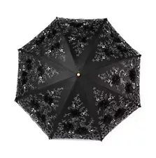 LCY Embroidered Lace Double-deck Anti-UV Parasol Sun/Rain/Snow Folding Black