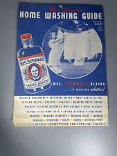 Vintage 1944 Mrs. Stewart’s Home Washing Guide Liquid Bluing Guide Advertising