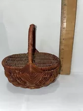 New ListingVintage Mini Woven Wicker/Rattan Flower Herb Gathering Basket Handmade