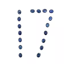 (17) Loose Natural Blue Sapphire Stones 6.09 Total Carat Weight 3.9 mm x 4.65 mm