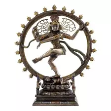 DANCING SHIVA STATUE 10.5" Nataraja Hindu God HIGH QUALITY Bronze Resin Figurine