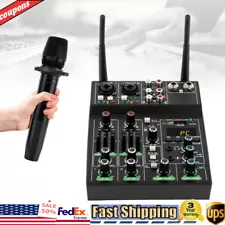 Professional 4 Channel Live Studio Audio Sound USB Compact Mixer Mixing Con..