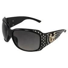 Rodeo Queen Bullheaded Motorcycle Horseshoe Sunglasses for Women Fashion Bling