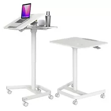 47" Ambidextrous Mobile Standing Desk with Split Top Tilting Tray (3 ft 11 in...