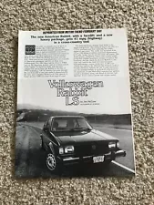 1981 VW Rabbit LS reprinted sales handout printed from motor trend