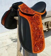 English Close contact leather saddle- 17" with bridle,taxed and accessories